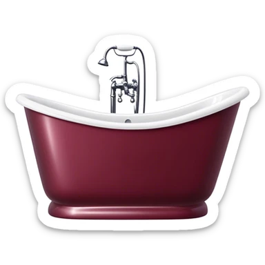 realistic burgundy bathtub sticker
