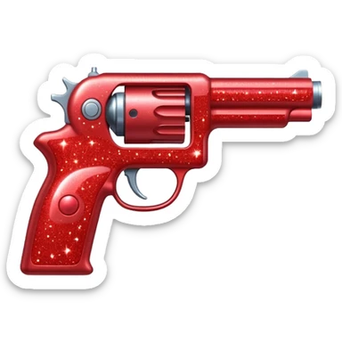 red glitter gun sticker
