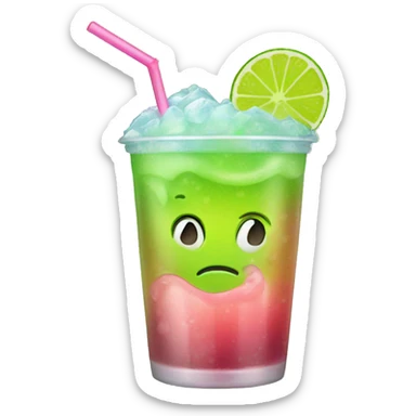 Slushy drink with lime sticker