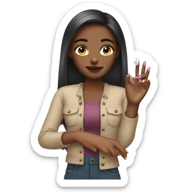 a girl who works her nails sticker