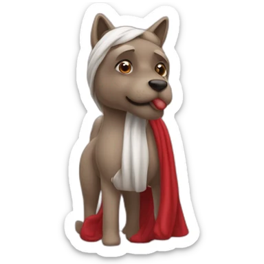 Arabe ave bouton rouge en main sticker