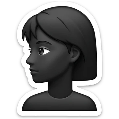 Minimalistic flat vector icon, iOS style, thin black outline on white background. Person silhouette. Black, completely monochrome, matte.  sticker