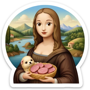  SPAM meat mona lisa renaissance landscape sticker