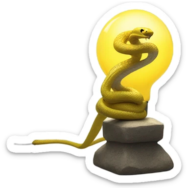 cobra yellow light in lamp glass support stone sticker