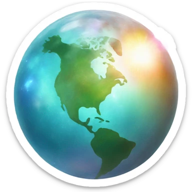 opal crystal planet earth sticker