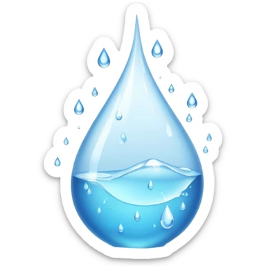 water droplet with splash and sparkles sticker