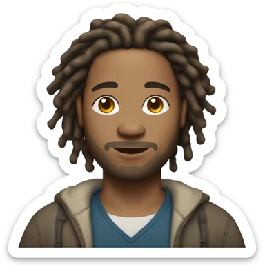 plus size light skin man with locs full body sticker