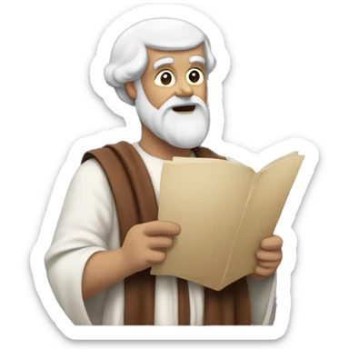 Aristotle holding a papyrus in his hand sticker