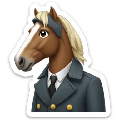 A horse in overcoat sticker