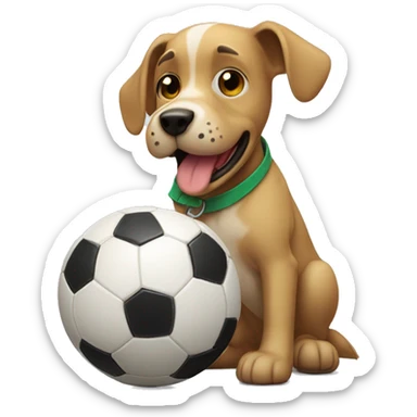 Perro con pelota futbol sticker