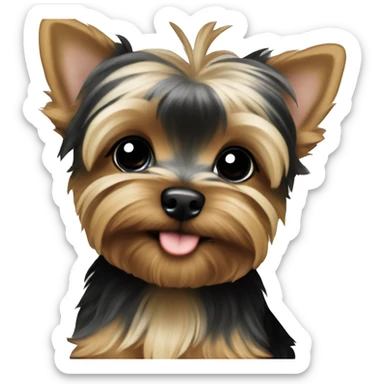 Baby yorkie black and beige  sticker