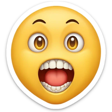 Un emoji con cara de sorprendido enseñando los dientes  sticker
