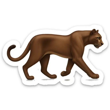 a walking brown panther sticker