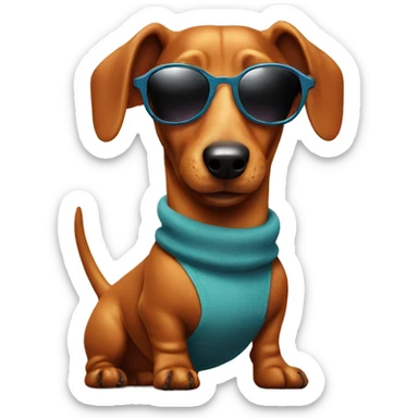 Sausage dog with sunglasses sticker
