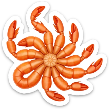 five small whole dried shrimp, curled, visible legs and antennae, dry slightly translucent surface, pale orange to light reddish-brown, rustic sun-dried look, no bowl or extra items, clean 3D, soft shadows, transparent background, emoji scale sticker