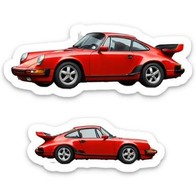 Red Porsche  sticker