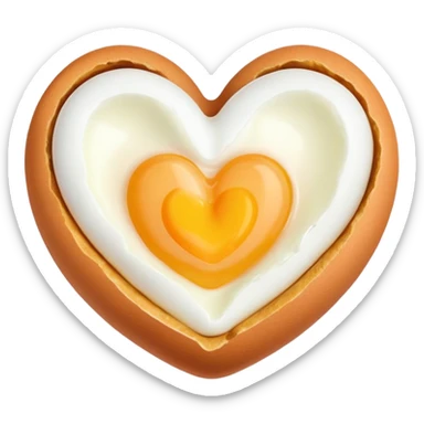 heart made out of an cooked egg (no shell) sticker