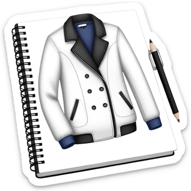 fashion clothe skecth on sketch book, with pencil sticker