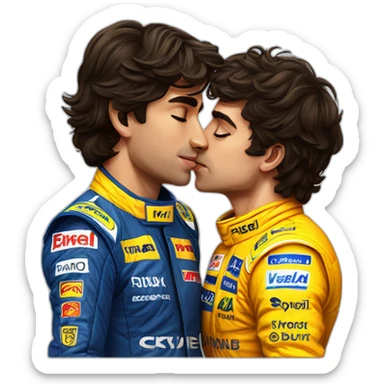 Carlos sainz kissing lando Norris sticker