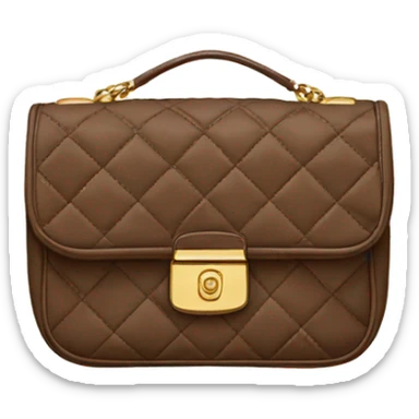 quilted brown coach bag with gold hardware sticker
