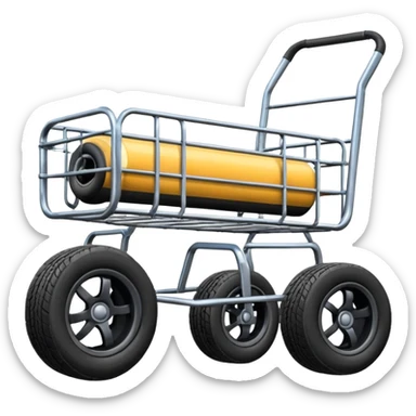 Trolley with tires sticker