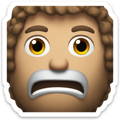 angry male head with a beard and scruffy brown hair  sticker