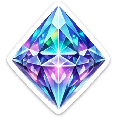 crystals diamonds with runes in forest and flowers sticker