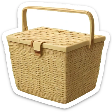 picnic basket white  on grass sticker