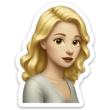 painting blonde girl sticker