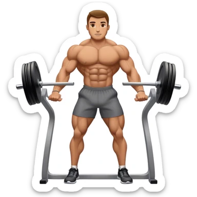 bodybuilder cardio in gym sticker
