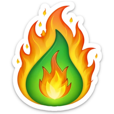 green fire sticker