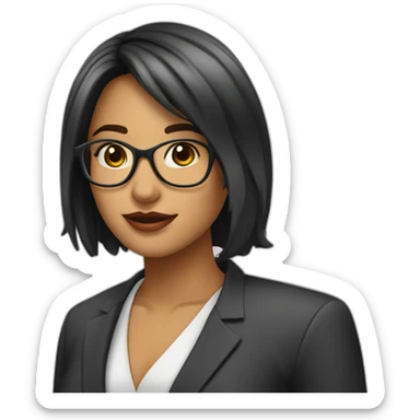 Secretaria joven sin lentes cabello corto lacio sticker