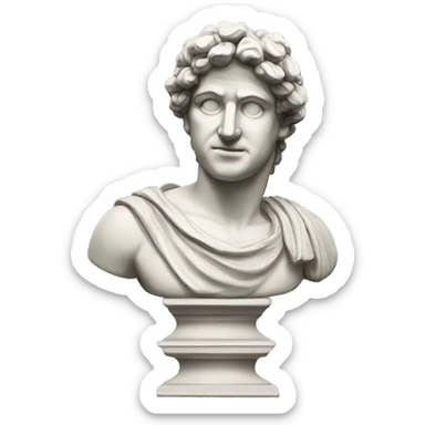 greek statue wih plat sticker