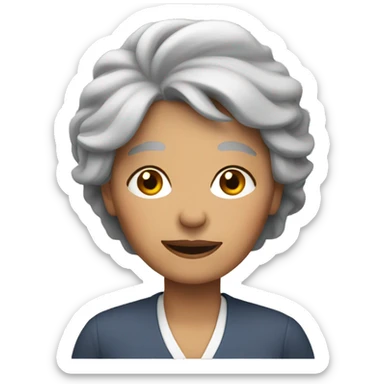 Older woman with gray hair sticker
