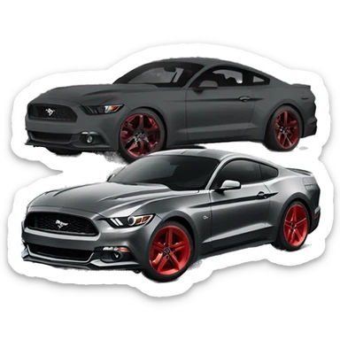 2017 ford mustang dark gray with red wheels sticker