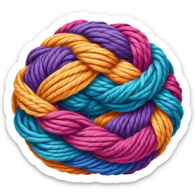 two separate yarn balls that are tangled together at the bottom  sticker