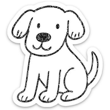 hand drawn outlined dog icon sticker