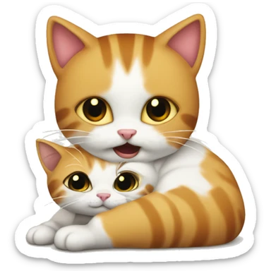 gatito abrazando a otro gatito sticker