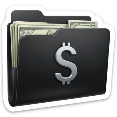 black folder flash file with a money logo
 sticker
