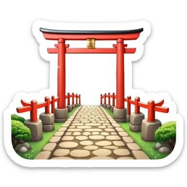 Shiny sparkly glittery beautiful elegant pretty precious divine Japanese Torii gate and beautiful pathway aesthetic scenery  sticker