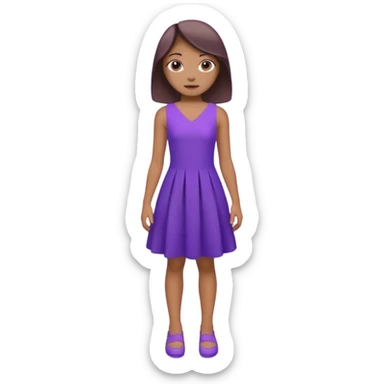👗🧍‍♀️ merge this emojis the dress should be purple on a girl full picture sticker