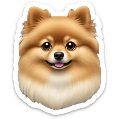 Tan Pomeranian white chest sticker