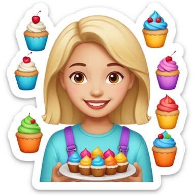 de una chica con postres sticker