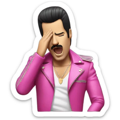 Stressed pink Freddie Mercury sticker