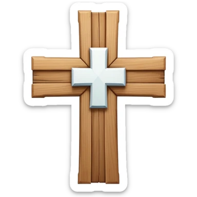White cross with letter s on it sticker