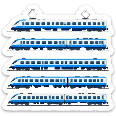 Qinghai-Tibet Railway train, simplified cute emoji style, cartoon modern Chinese train, bold colors sticker