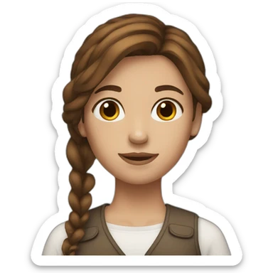 girl tall with brown hair sticker