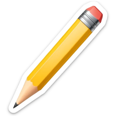 yellow pencil with sharpened point sticker