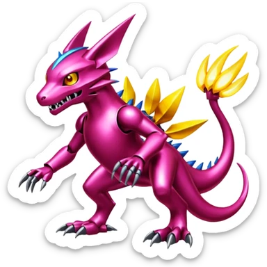 Modern Cyber Lombax-Digimon-Fakémon-creature, full body sticker