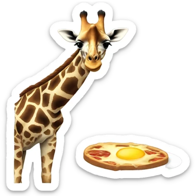 A giraffe eating breakfast ￼ sticker